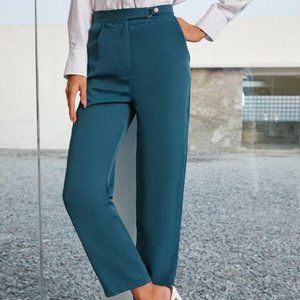 Women's suit pants blue straight cut